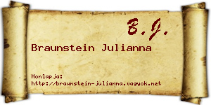 Braunstein Julianna névjegykártya
